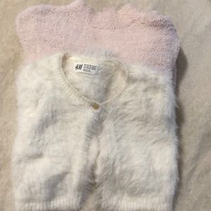 H&M Sweater and Crop Fuzzy Cardigan